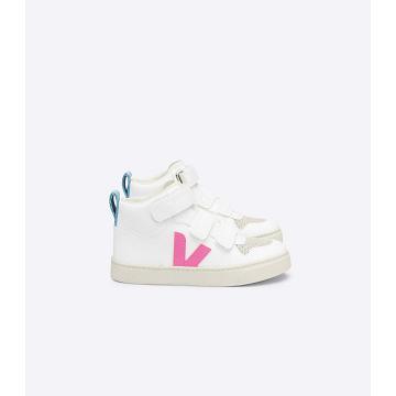 Veja V-10 MID CWL Kids' High Tops White/Blue/Pink | NZ 706OKI